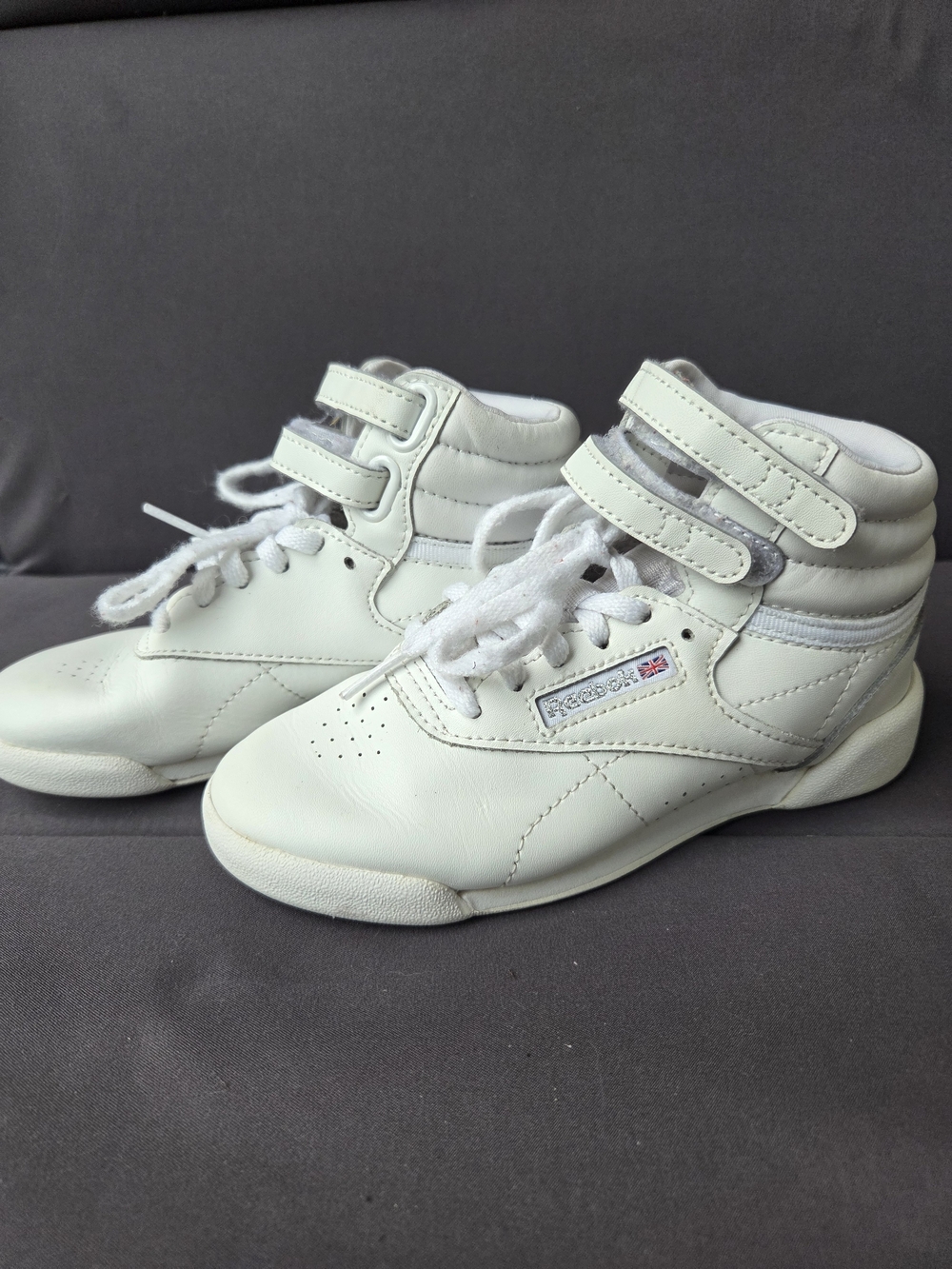 Reebok Kids White High-Top Sneakers with Dual Straps